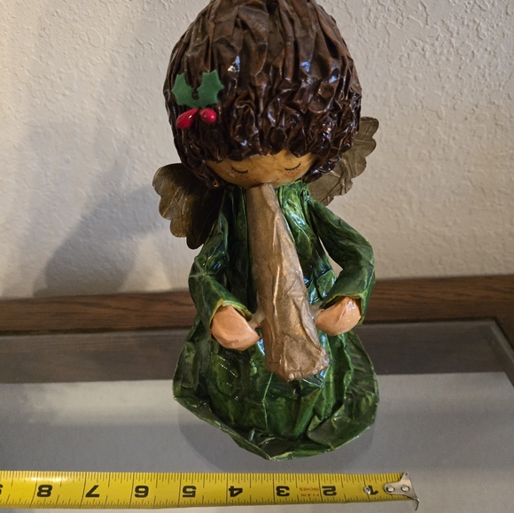 Vintage 1970's Paper Mache Angel Christmas Tree Topper - Picture 7 of 8